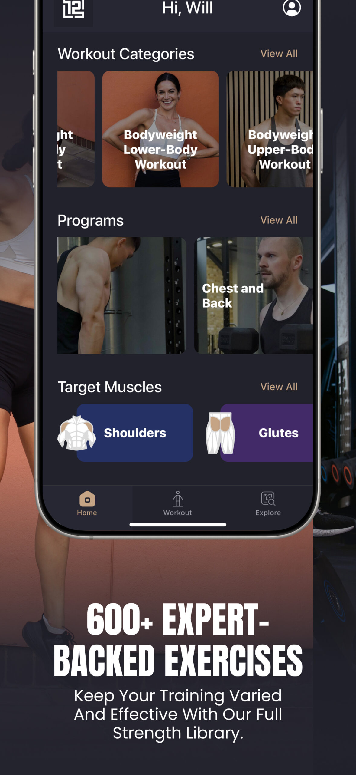 fitness app, personalized workouts