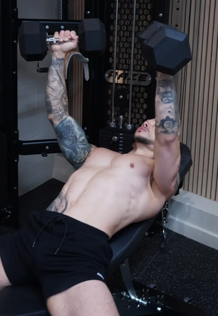 12-Week Upper Body Workout Routine: Complete Dumbbell, Kettlebell & Resistance Band Program - dumbbell chest press