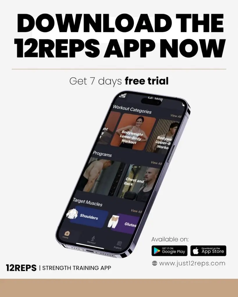download the strength training app, 12reps app