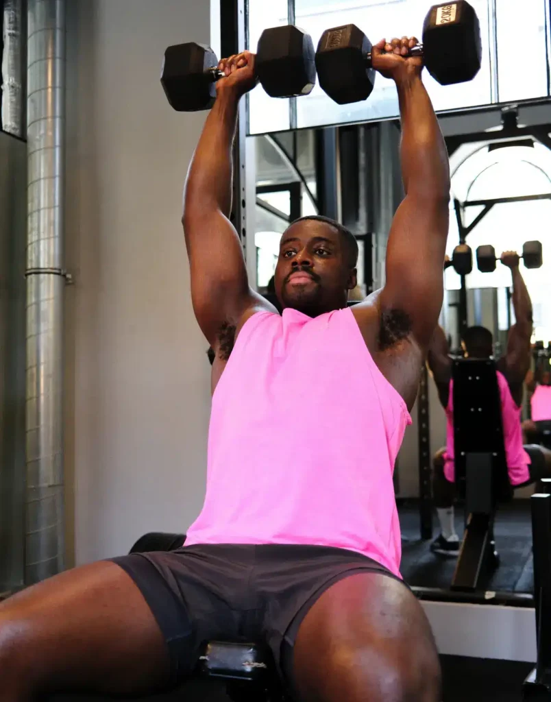 dumbbell seated shoulder press, 12reps app