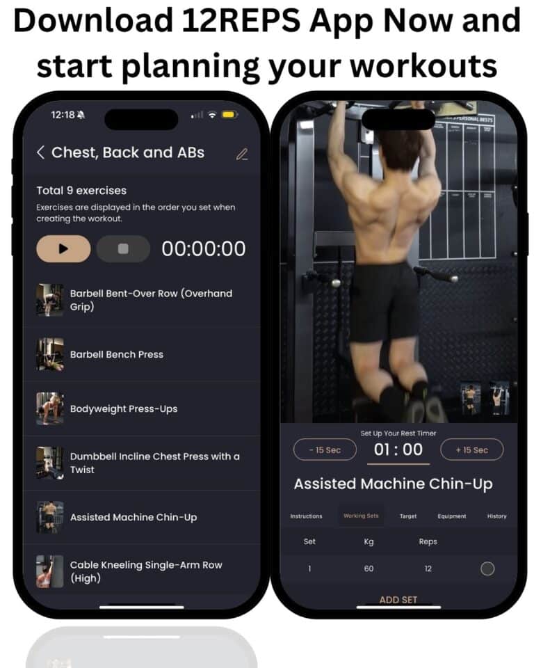strength training app- 12reps app - personalised strength training