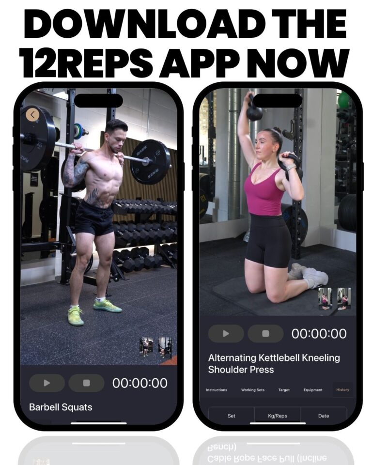strength training app, 12reps app, strength training app for men and women