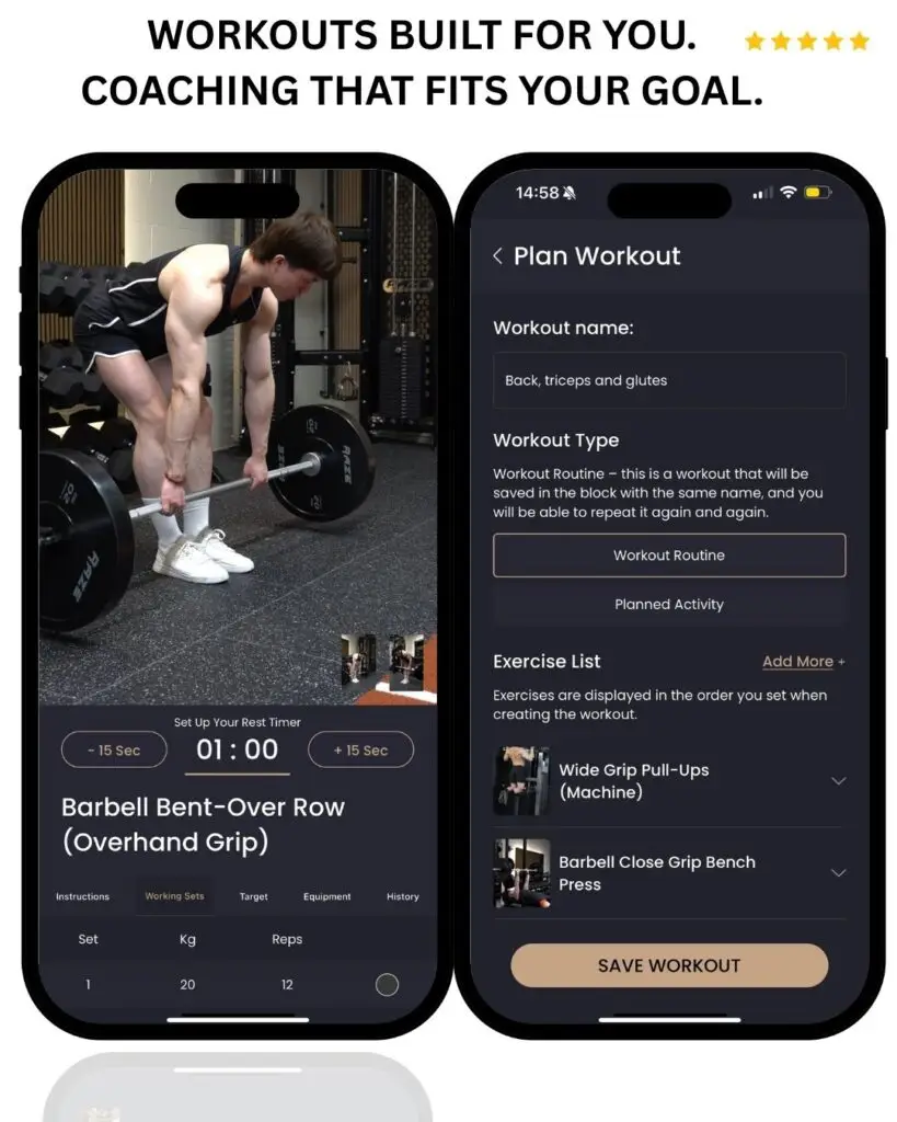 AI strength training fitness app , build muscle easily