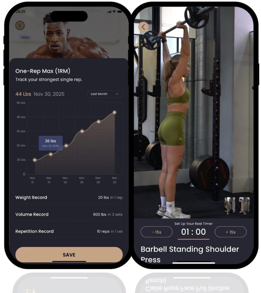 AI personalised strength training and weightlifting gym workout tracker app