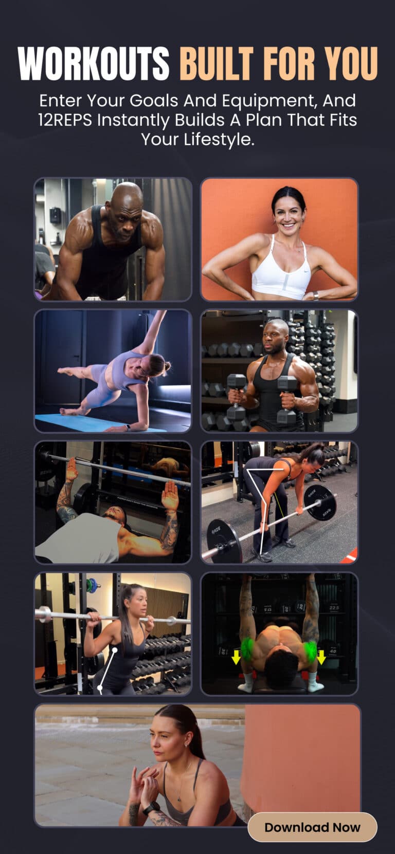 12REPS app strength training app workout tracker interface