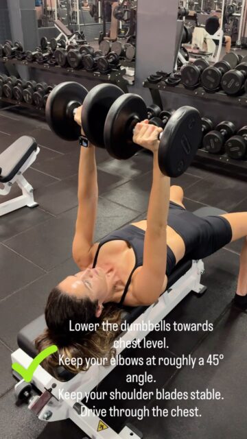 If you’re doing dumbbell chest press but mostly feeling your shoulders, look at your technique.

The goal isn’t just to get the dumbbells from A to B.

✓ Control the weight down
✓ Keep your elbows from flaring too wide
✓ Use a comfortable full range of motion
✓ Keep your shoulder blades stable
✓ Focus on driving the movement through your chest

Better technique helps you get more from every rep.

That’s why 12REPS gives you two videos for each exercise: an exercise demonstration and a coach-led video teaching you how to perform the movement correctly.

So when you walk into the gym, you know what you’re doing and can train with confidence.

#strengthtraining #gym #gymtips #workouttips #chestday