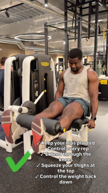 If you’re swinging through your leg extensions, your quads are missing out on the work.

✓ Keep your hips planted
✓ Control every rep
✓ Extend through the knees
✓ Squeeze your quads at the top
✓ Control the weight back down

You don’t need to make every exercise heavier. You need to make every rep count.

Inside 12REPS, you get exercise demonstrations and coach-led technique videos showing you how to perform each movement.

Know what to do. Know how to do it. Train with confidence.

#strengthtraining #gymtips #workouttips #fitness #workoutroutine