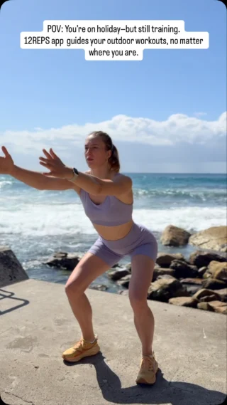 POV: You’re on holiday—but still training.
12REPS guides your outdoor workouts, no matter where you are.
